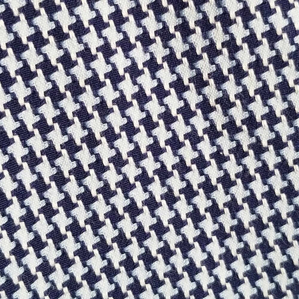 Womens GAP Long-Sleeve Fitted Shirt Sz M 100% Cotton Dark Navy Blu Houndstooth - Picture 15 of 15